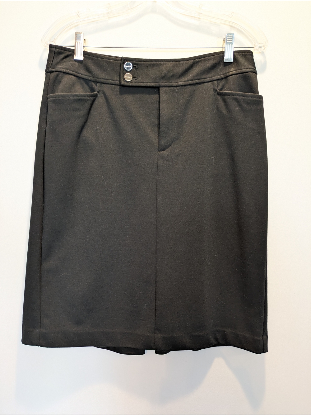 NWOT Chaps By Ralph Lauren Black Pencil Skirt with Front Pockets Size 6